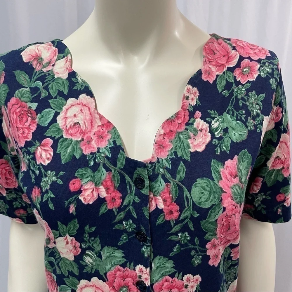 Vintage Prairie Dress 100% Cotton Floral Print Coastal Grandma Size Small - Picture 3 of 9